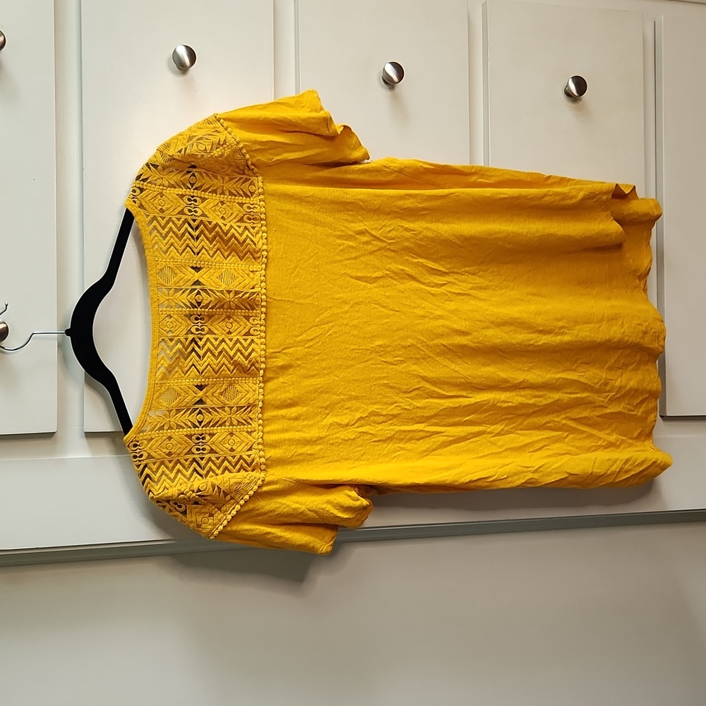 Yellow Linen blend top - Picture 4 of 5